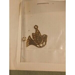 Small 24 k Gold Peace Dove Charm | NWT Original Card | Jewelry Craft Gift Idea